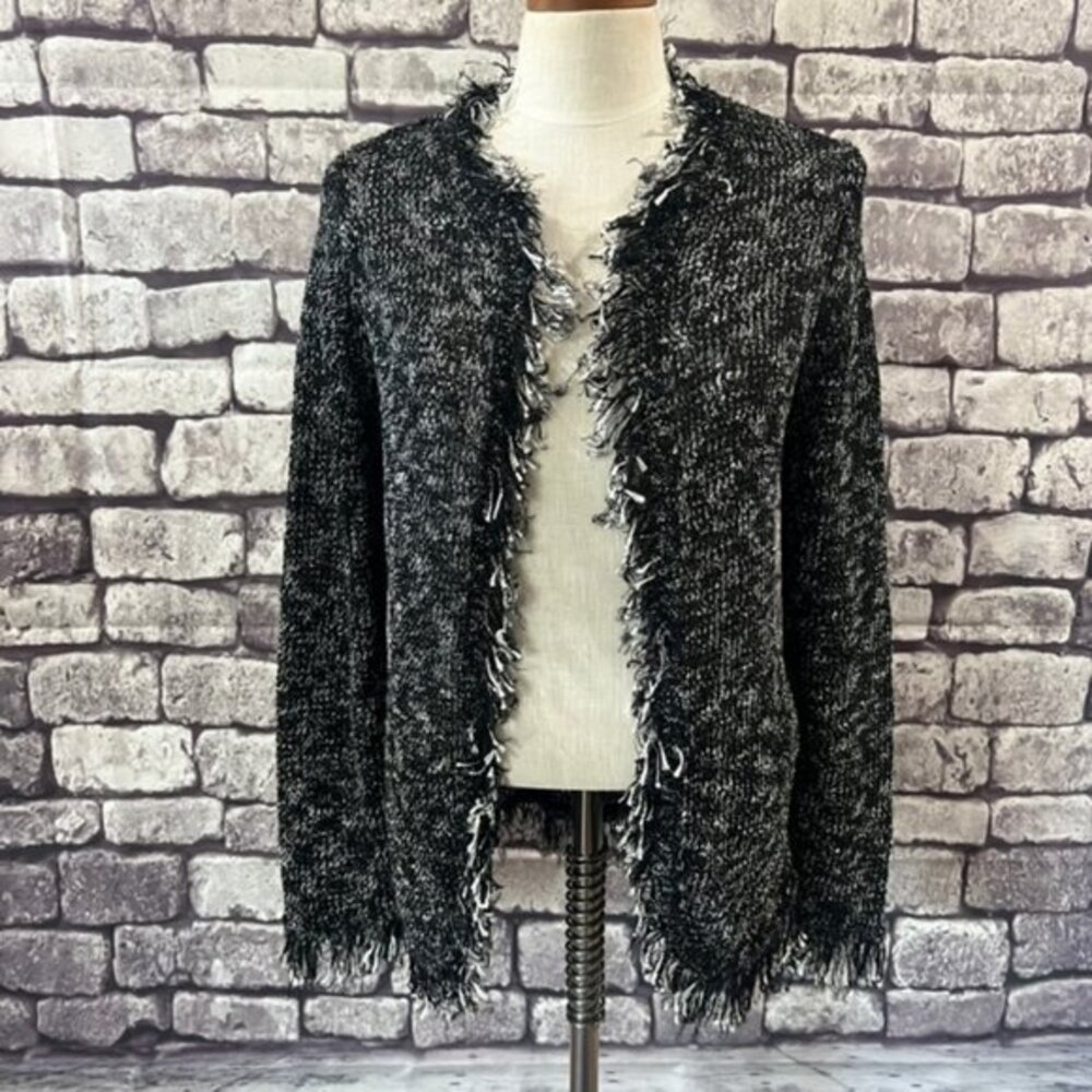 Chico's Black & White No Close Sweater Size M